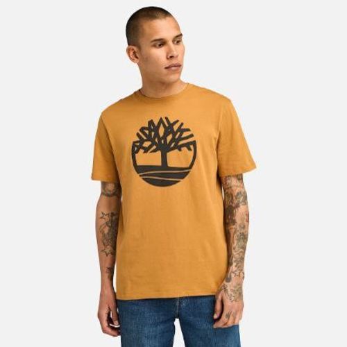 TIMBERLAND - MEN'S KENNEBEC RIVER TREE LOGO T-SHIRT METALLIC GOLD